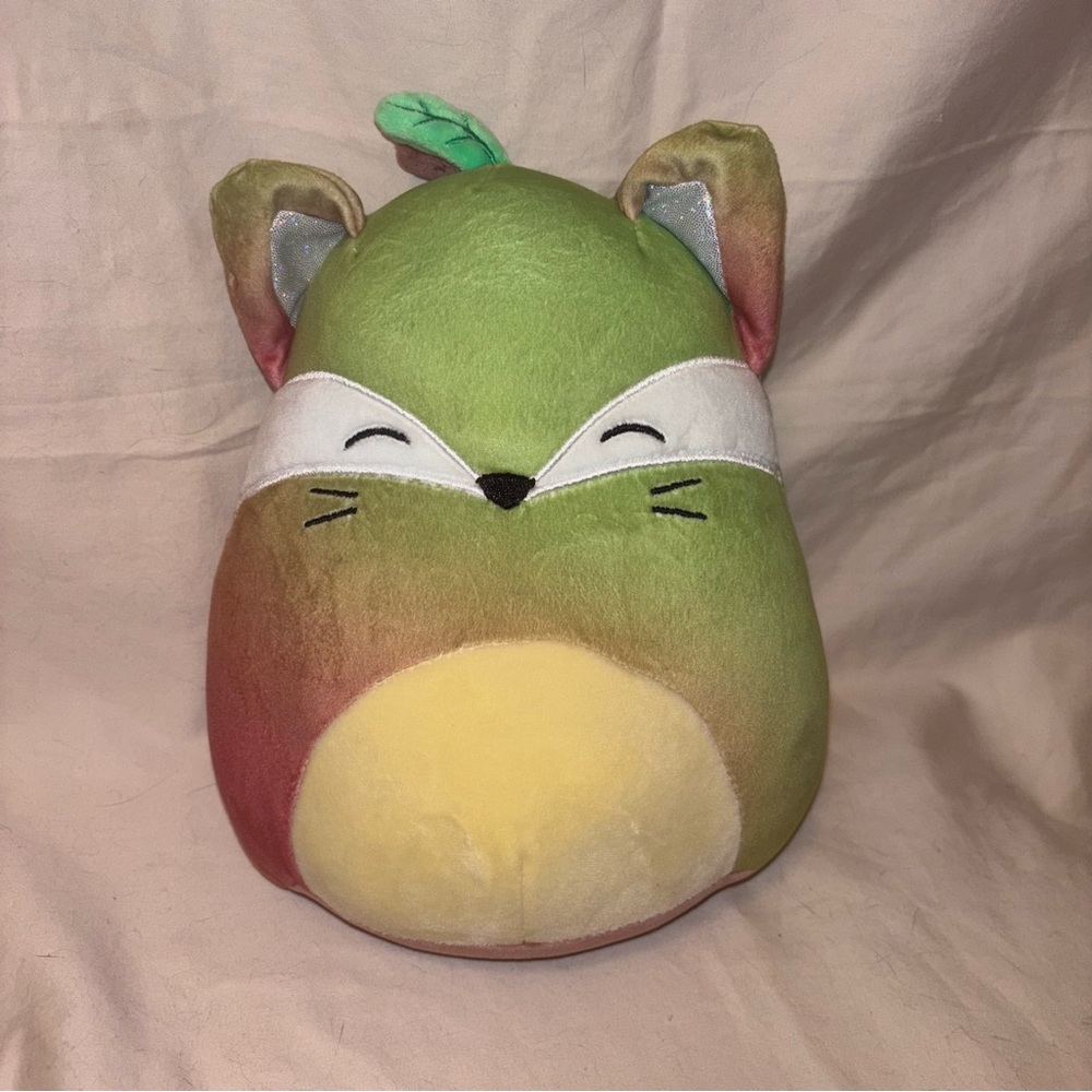 Squishmallow 2/$25 Fifi the fox wearing a pear costume 8”